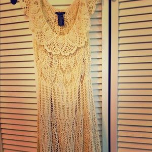 Theory white crochet knit dress like new